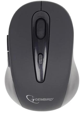 Мышь беспроводная gembird muswb2, оптическая, 1600 dpi, bluetooth, 6 кнопок, батарейная, черная