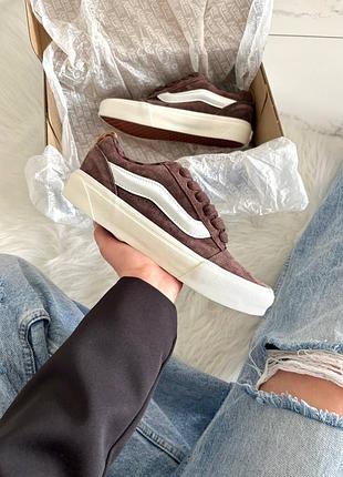 👟 кеди vans knu skool brown white   / наложка bs👟