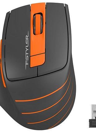 Мышь беспроводная a4tech fg30s 2.4ghz, оптическая 1000–2000 dpi, бесшумная, питание от батарейки, без подсветки, black-orange