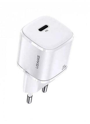Адаптер сетевой usams t36 type-c to lightning cable xfk super cube series cc124 |1type-c, 20w, pd| white