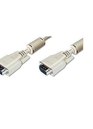 Кабель vga hddb15m/m assmann ak-310103-018-e 1.8m феррит бежевый