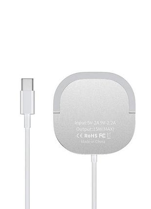 Заряджання qi 2in1 magsafe wireless charger with holder jyd-wc92 |15w max| silver