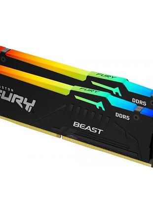 Модуль памяти / оперативная память kingston kf556c40bbak2-32 ddr5/32гб/5600mhz/fury beast rgb 2x16 для настольных пк