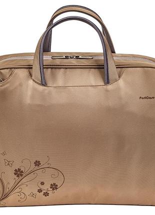 Сумка для ноутбука portcase kcb-53, 15.6", бежевая, нейлон/полиэстер, застежка-молния