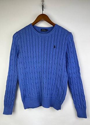Вʼязаний светр синій жіночий розмір м поло котоновий polo ralph lauren