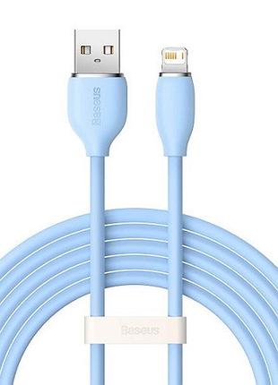 Кабель usb 2.0 am-lightning m baseus cagd000103 2м 2.4a jelly liquid silica gel синий