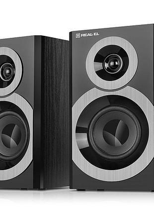 Акустическая система real-el s-245 2.0, 20 вт, подключение mini-jack 3.5 мм, черная (el121200015)