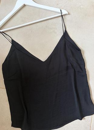 Чорна майка на тонких бретелях moss conenhagen s/m/l🖤🤍
