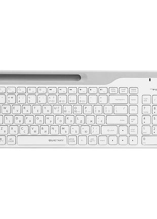 Клавиатура беспроводная a4tech fstyler fbk25 white bluetooth/2.4 ггц полноразмерная мембранная eng/ukr (fbk25 white)