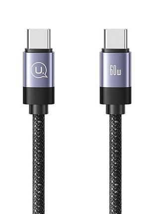 Кабель usams us-sj704 60w magnetic data cable type-c to type-c-rui series 100cm black