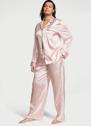 Піжама сатин в смужку victoria’s secret оригінал розмір xl