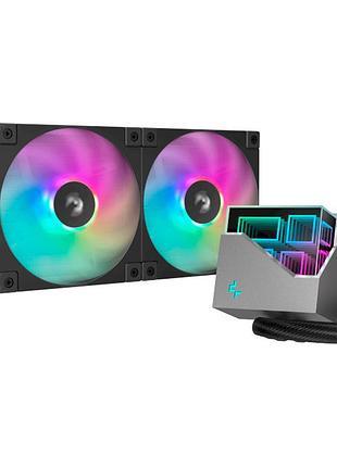 Система охолодження deepcool gammaxx lt240 з 240 мм радіатором і argb вентиляторами (r-lt240-bkamnc-g-1)