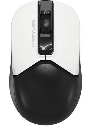 Мышь беспроводная оптическая a4tech fg12s 2.4 ггц 1200 dpi бесшумная батарейка черно-белая