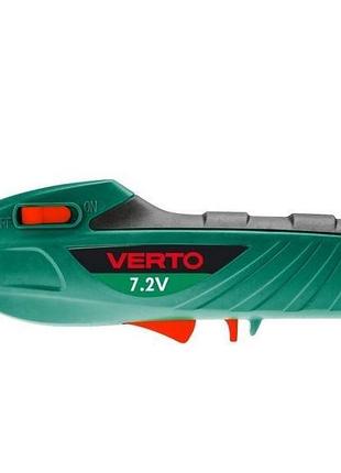 Аккумуляторный секатор verto 52g300 li-ion 7.2в/1.3ач зеленый