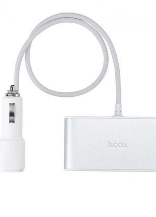 Адаптер автомобільний hoco with lcd 3 in one z13 | 2usb, 2.1a |