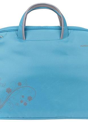 Сумка portcase kcb-51 для ноутбука 15.6", синяя, комбинированный материал, застежка-молния