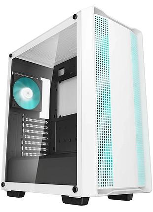 Комп'ютерний корпус deepcool cc560 v2 white-black без блока живлення з бічною панеллю із загартованого скла та чотирма
