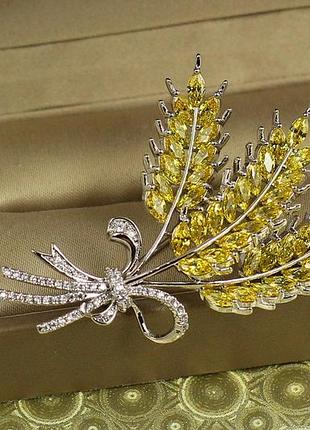 Брошка xuping jewelry симфонія жнив 5,3 см срібляста