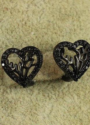 Сережки xuping jewelry зародок кохання блек ган 1.2 см