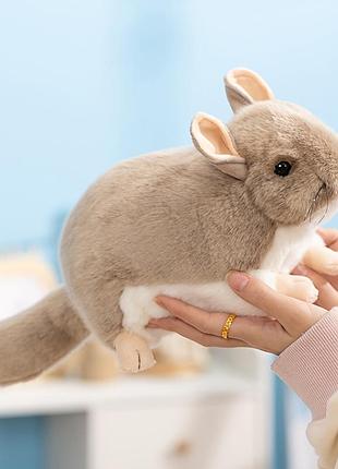 Мягкая игрушка шиншила. реалистичная игрушка. игрушки животные 28 см