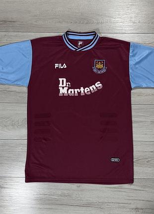Винтажная футболка джерси fila west ham 2001-03 united dr. martens, xl, оригинал