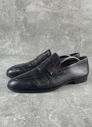 Кожаные классические лоферы magnanni flex smoky gray penny loafers