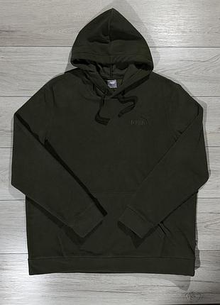 Нова хакі флісова кофта худі пума haki puma essentials+ fleece hoodie, факт xxl, оригінал