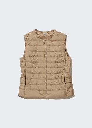 Ультралегкий пуховий жилет uniqlo ultra light down у розкішному золотисто-бежевому відтінку ✨