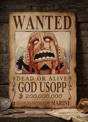 Плакат постер на крафтовому папері one piece ood usopp (усоп) 51х35 см