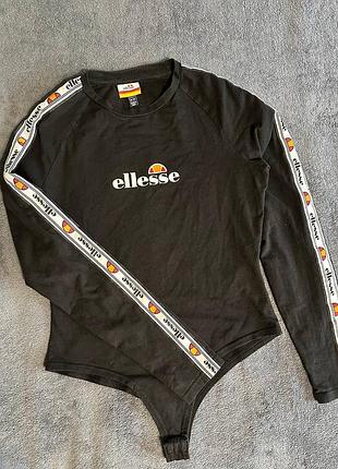 Жіноче боді ellesse чорне з лампасами