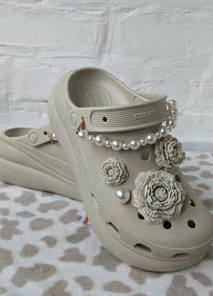 Крокси crocs crush clog бежеві жіночі 39/40 25.5 см