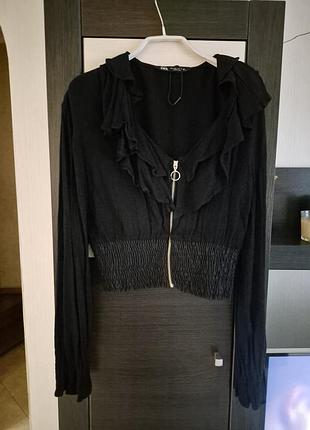 Кофта черная zara р. l