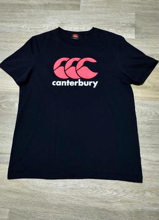 Мужская чёрная футболка canterbury с принтом , размер l