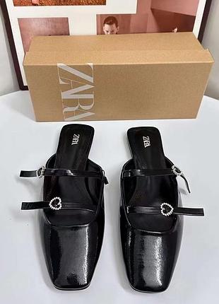 Лакові мюлі zara сабо zara