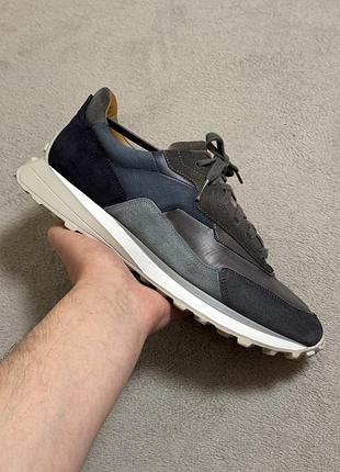 Magnanni onyx navy & grey leather sneakers 44р 28см кросівки чоловічі оригінал