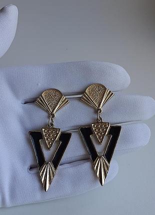 Винтажные серьги с эмалью, бижутерия