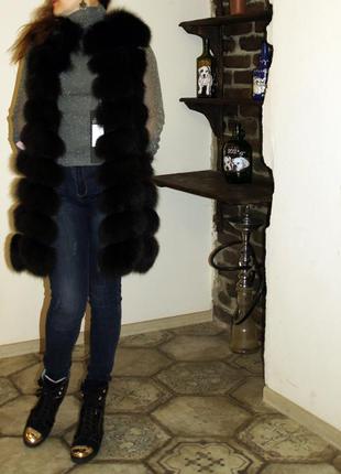 Меховая жилетка песец, размер s