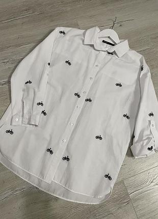 Жіноча біла сорочка з вишивкою, m/l,crep