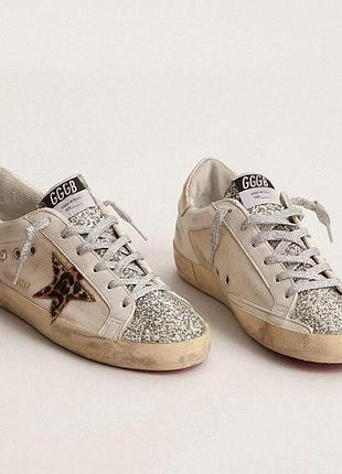 Кеди golden goose ggdb star кеды голден гус з леопардовою зіркою