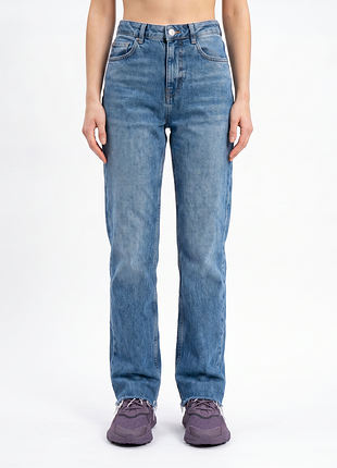 Голубые джинсы straight, zara, s (36)