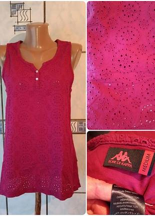 Женская малиновая майка с прошвой от robe di kappa