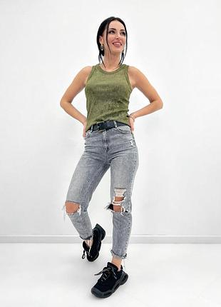 Трикотажная женская майка тай-дай "design" (турция)