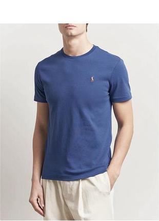 Синяя мужская футболка polo ralph lauren tee t-shirt era ck jeans original xxl(2xl)-3xl nike x levis тишка