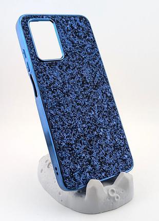 Чохол sparkle storm для xiaomi redmi 10 бампер блискучий з мікрофіброю синій