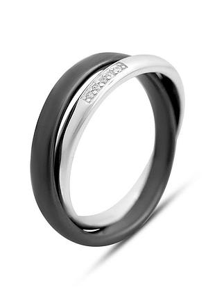 Серебряное кольцо komilfo с керамикой, вес изделия 2,87 гр (2154419) 18 размер