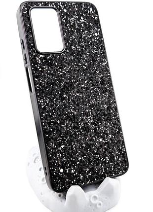 Чохол sparkle storm для xiaomi redmi 10 бамперів блискучий з мікрофіброю чорний