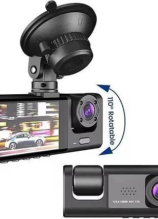 Автомобильный видеорегистратор hd 1080p, 2 камеры