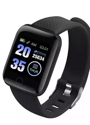 Смарт-часы с функцией измерения давления и уровня кислорода smart watch 116 plus. якісний