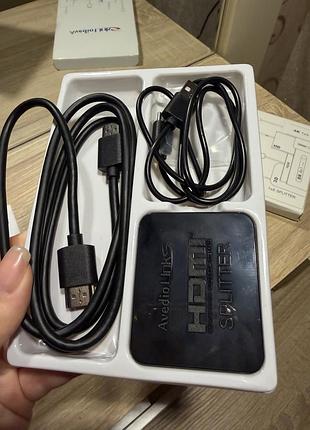 Hdmi сплітер 1x4 avedio links з кабелями
