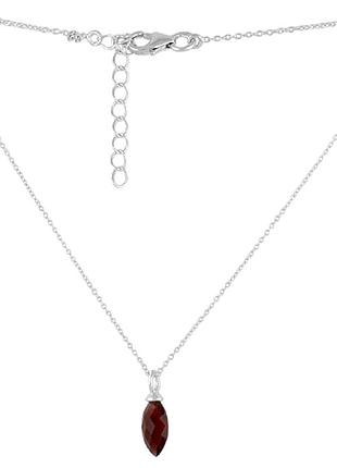 Серебряное колье komilfo с натуральным гранатом 1.393ct, вес изделия 2,15 гр (2118442) 450500 размер